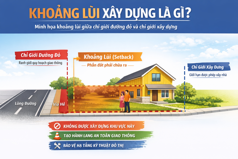 Khoảng lùi dự án là gì? Quy định, cách tính