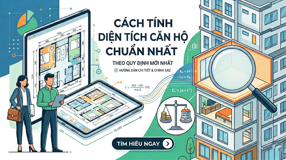 Cách tính diện tích căn hộ chuẩn nhất theo quy định mới nhất