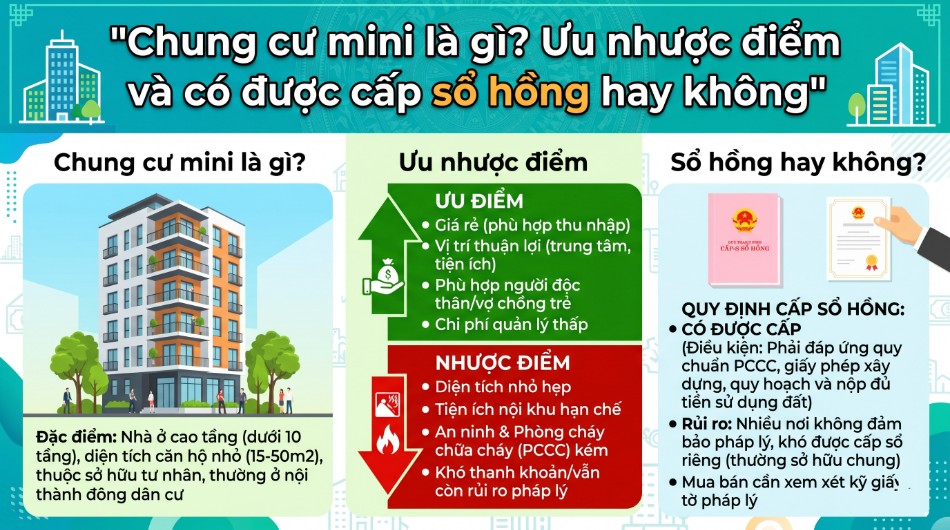 Chung cư mini là gì? Ưu nhược điểm và có được cấp sổ hồng hay không