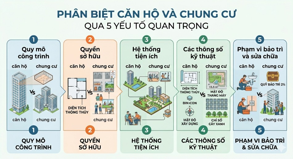 Phân biệt căn hộ và chung cư