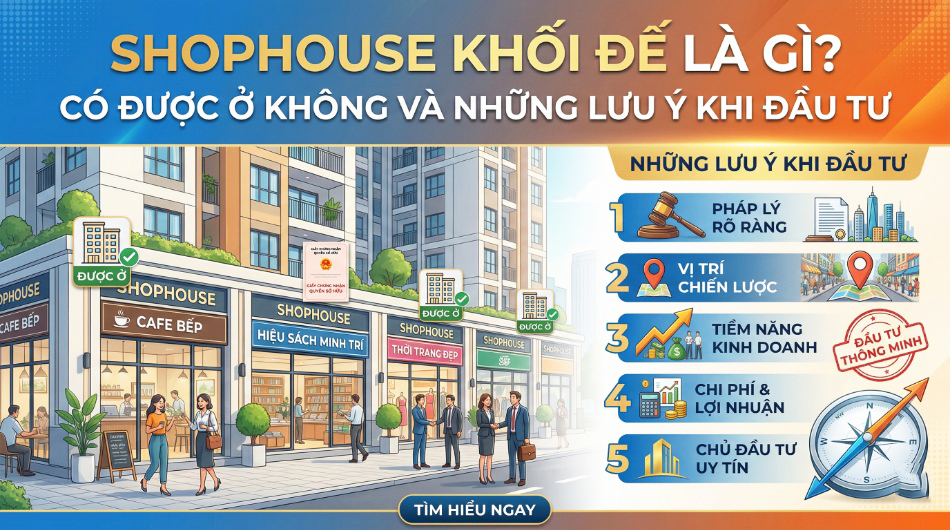 Shophouse khối đế là gì? Có được ở không và những lưu ý khi đầu tư